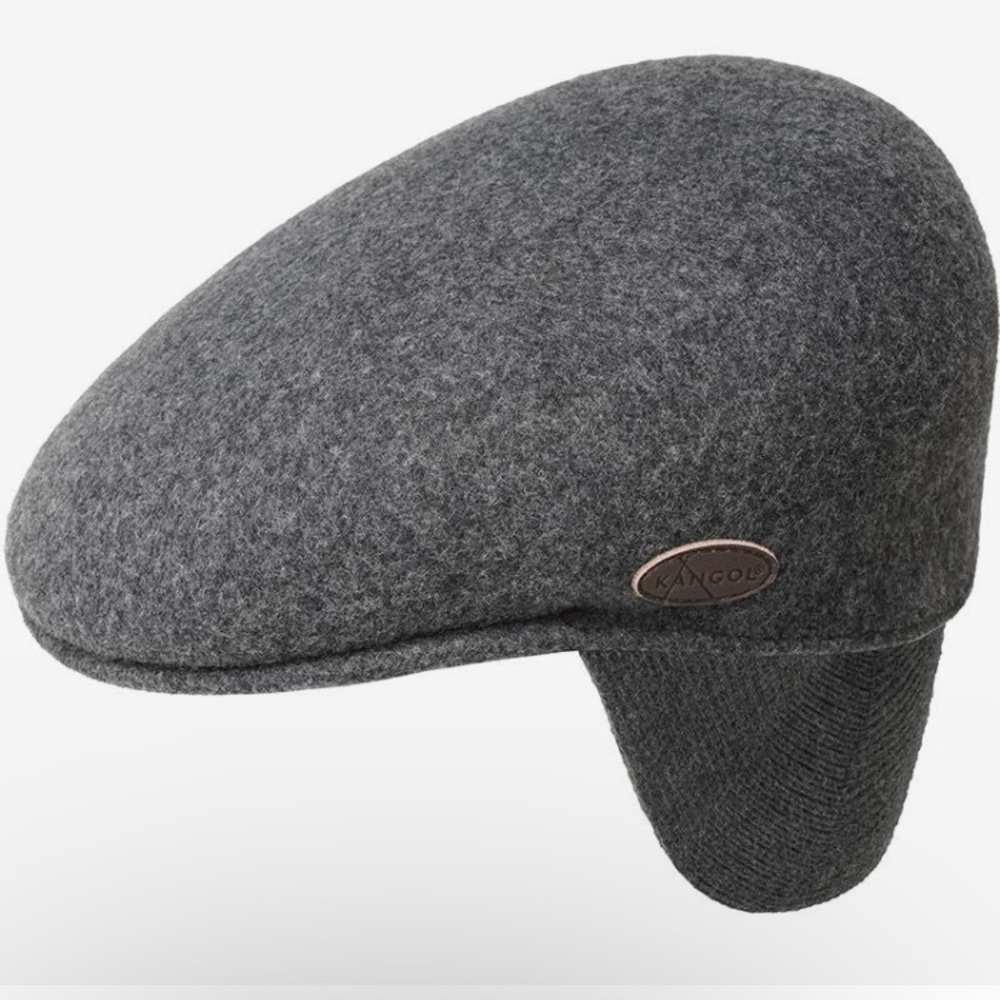 Kangol 504 with earlap Wool grey men’s hat flat cap XXL